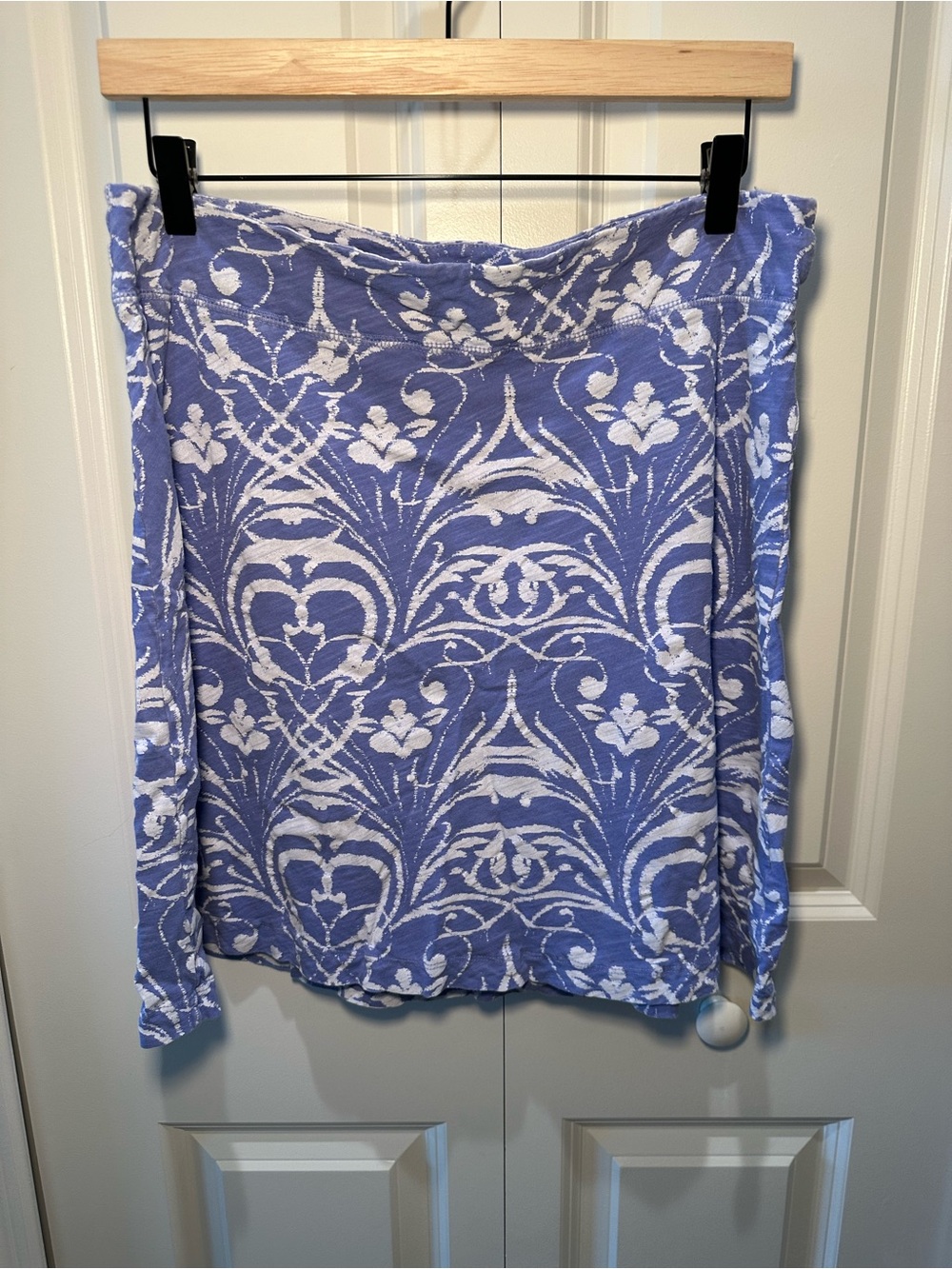 Fresh Produce Periwinkle Floral 100% Cotton Skirt Coastal Core Size L
